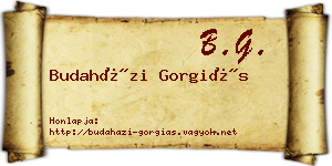 Budaházi Gorgiás névjegykártya